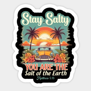 Stay Salty Bible Verse and Beach Shirt Jesus Tee Sticker